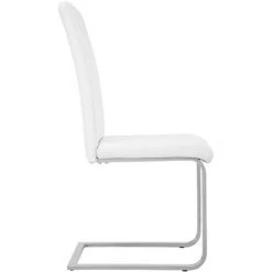 TECTAKE 6 Chaises De Salle à Manger BETTINA Rembourrées Pieds En Métal Argentés Design Moderne - Lot De 6 Chaises Salle A Manger, Chaises De Cuisine, Chaises De Salon - Blanc -banc et tabouret Soldes Boutique 26217843 3