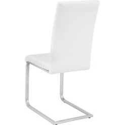 TECTAKE 6 Chaises De Salle à Manger BETTINA Rembourrées Pieds En Métal Argentés Design Moderne - Lot De 6 Chaises Salle A Manger, Chaises De Cuisine, Chaises De Salon - Blanc -banc et tabouret Soldes Boutique 26217843 4