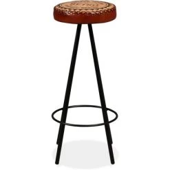 TRUE DEAL Tabourets De Bar 4 Pcs Cuir Véritable -banc et tabouret Soldes Boutique 26221637 3