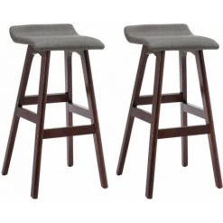 TRUE DEAL Tabourets De Bar 2 Pcs Gris Foncé Tissu -banc et tabouret Soldes Boutique 26226199 2