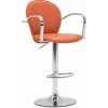 TRUE DEAL Tabouret De Bar Avec Accoudoir Orange Similicuir -banc et tabouret Soldes Boutique 26226287 1