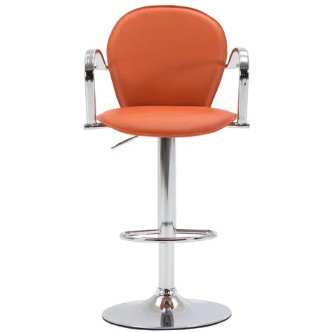 TRUE DEAL Tabouret De Bar Avec Accoudoir Orange Similicuir 5 TRUE DEAL Tabouret De Bar Avec Accoudoir Orange Similicuir – Image 3