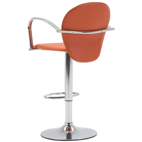 TRUE DEAL Tabouret De Bar Avec Accoudoir Orange Similicuir 6 TRUE DEAL Tabouret De Bar Avec Accoudoir Orange Similicuir – Image 4