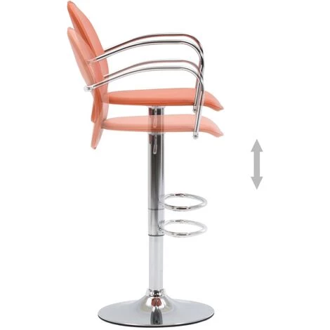 TRUE DEAL Tabouret De Bar Avec Accoudoir Orange Similicuir 7 TRUE DEAL Tabouret De Bar Avec Accoudoir Orange Similicuir – Image 5