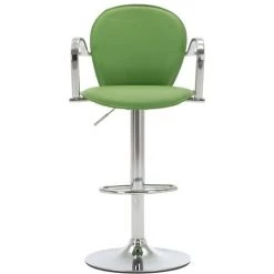 TRUE DEAL Tabouret De Bar Avec Accoudoir Vert Similicuir -banc et tabouret Soldes Boutique 26226289 3