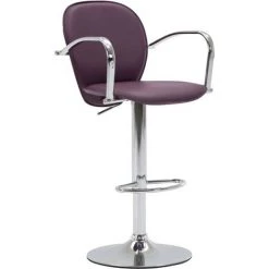 TRUE DEAL Tabourets De Bar Avec Accoudoir 2 Pcs Violet Similicuir 9 TRUE DEAL Tabourets De Bar Avec Accoudoir 2 Pcs Violet Similicuir -banc et tabouret Soldes Boutique 26226298 3