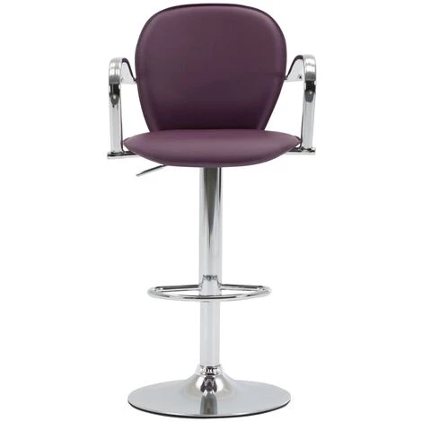TRUE DEAL Tabourets De Bar Avec Accoudoir 2 Pcs Violet Similicuir 6 TRUE DEAL Tabourets De Bar Avec Accoudoir 2 Pcs Violet Similicuir – Image 4