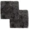 TRUE DEAL Coussins De Chaise 2 Pcs Gris Clair 40x40 Cm Mouton Véritable