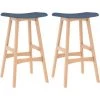 TRUE DEAL Tabourets De Bar 2 Pcs Bleu Tissu -banc et tabouret Soldes Boutique 26300980 1