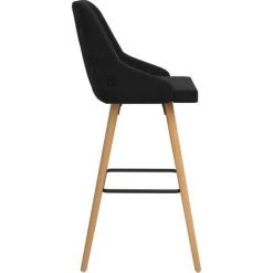 TRUE DEAL Chaises De Bar 2 Pcs Noir Velours -banc et tabouret Soldes Boutique 26301061 4
