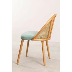 Chaise De Salle à Manger En Bois Kloe SKLUM Bois De Hêtre - Osier - Vert Sapin -banc et tabouret Soldes Boutique 26385921 4
