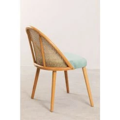 Chaise De Salle à Manger En Bois Kloe SKLUM Bois De Hêtre - Osier - Vert Sapin -banc et tabouret Soldes Boutique 26385921 5