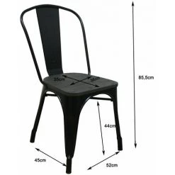 RED DECO Chaises De Salle à Manger GASTON Noir Métal Style Industriel - Noir -banc et tabouret Soldes Boutique 26483866 4