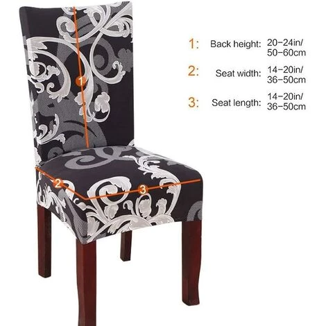LITZEE Ensemble De 6 Housses De Chaise Extensibles Universelles Pour Chaise Salle à Manger Roi Européen 4 LITZEE Ensemble De 6 Housses De Chaise Extensibles Universelles Pour Chaise Salle à Manger Roi Européen – Image 2