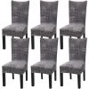 LANGRAY Ensemble De 6 Housses De Chaise Extensibles Universelles Pour Chaise De Salle à Manger De Style Nordique 1 LANGRAY Ensemble De 6 Housses De Chaise Extensibles Universelles Pour Chaise De Salle à Manger De Style Nordique -banc et tabouret Soldes Boutique 26599631 1