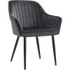 SONGMICS Chaise De Salle à Manger, Fauteuil, Siège Rembourrée, Avec Accoudoirs, Largeur D’assise 49 Cm, Pieds En Métal, Revêtement En Velours, Charge 110 Kg, Pour Salon, Chambre, Gris LDC087G01 -banc et tabouret Soldes Boutique 26850462 1