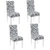 BARES 4 X Housse De Chaise Universelle Housses De Chaise De Salle à Manger Extensible Et Lavables Avec Bande élastique (Noir + Blanc) 1 BARES 4 X Housse De Chaise Universelle Housses De Chaise De Salle à Manger Extensible Et Lavables Avec Bande élastique (Noir + Blanc) -banc et tabouret Soldes Boutique 27114775 1