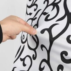 BARES 4 X Housse De Chaise Universelle Housses De Chaise De Salle à Manger Extensible Et Lavables Avec Bande élastique (Noir + Blanc) -banc et tabouret Soldes Boutique 27114775 4