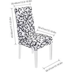 BARES 4 X Housse De Chaise Universelle Housses De Chaise De Salle à Manger Extensible Et Lavables Avec Bande élastique (Noir + Blanc) -banc et tabouret Soldes Boutique 27114775 5