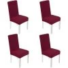 BARES 4 X Housse De Chaise Universelle Housses De Chaise De Salle à Manger Extensible Et Lavables Avec Bande élastique (Vin Rouge) -banc et tabouret Soldes Boutique 27114781 1