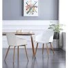LIFE INTERIORS EDEN Lot De 2 Chaises Design Scandinave Blanches - Accoudoirs - Salle à Manger, Cuisine, Salon, Chambre - Blanc