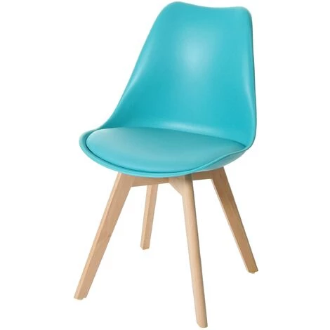 6x Chaise De Salle à Manger HHG-919, Cuisine, Design Rétro ~ Turquoise/turquoise, Similicuir, Pieds Clairs 5 6x Chaise De Salle à Manger HHG-919, Cuisine, Design Rétro ~ Turquoise/turquoise, Similicuir, Pieds Clairs – Image 3