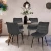 IDMARKET Lot De 4 Chaises MADY En Velours Gris Pour Salle à Manger - Gris