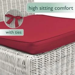 Beautissu Lot De 4 Galettes De Chaise Pia - Coussin Confortable Coloré Idéal Pour Intérieur Extérieur 45x40x5cm Rouge -banc et tabouret Soldes Boutique 27183471 3