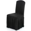 HAPPYSHOPPING Housse De Chaise Elastique Jupe Plissee, Housse De Chaise D'hotel, Housse De Chaise De Mariage, Housse De Chaise De Banquet, Noir - Noir -banc et tabouret Soldes Boutique 27241163 1