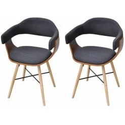 Chaises De Salle à Manger 2 Pcs Bois Courbé Et Tissu Gris Foncé VidaXL 8 Chaises De Salle à Manger 2 Pcs Bois Courbé Et Tissu Gris Foncé VidaXL -banc et tabouret Soldes Boutique 2728104 2