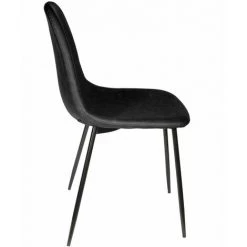 THE HOME DECO FACTORY Chaise Design Vintage Amber - 54 X 44 X 85 - Noir -banc et tabouret Soldes Boutique 27590631 3