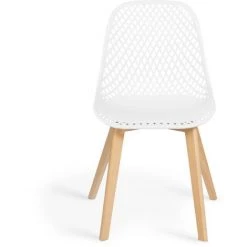 IDMARKET Lot De 4 Chaises MANDY Blanches Pour Salle à Manger - Blanc -banc et tabouret Soldes Boutique 27748412 3