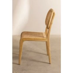 Chaise Pour Salle à Manger En Bois D'Orme Asly SKLUM Bois D'orme - Osier Bois Naturel - Bois Naturel Bois Naturel -banc et tabouret Soldes Boutique 27940025 4