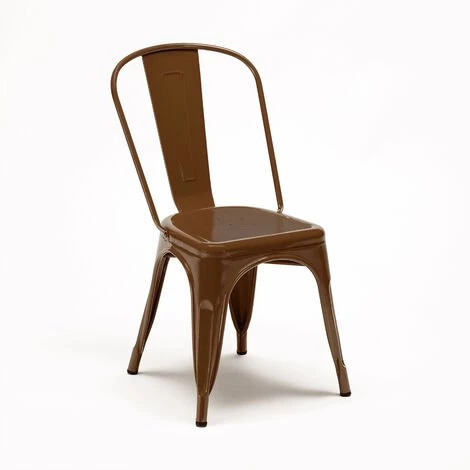 AHD AMAZING HOME DESIGN Chaise Tolix Industrielle En Acier Et Métal Pour Cuisine Et Bars Steel One | Marron 5 AHD AMAZING HOME DESIGN Chaise Tolix Industrielle En Acier Et Métal Pour Cuisine Et Bars Steel One | Marron – Image 3