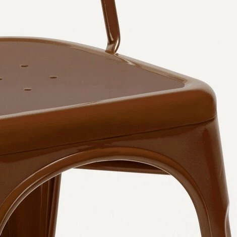 AHD AMAZING HOME DESIGN Chaise Tolix Industrielle En Acier Et Métal Pour Cuisine Et Bars Steel One | Marron 7 AHD AMAZING HOME DESIGN Chaise Tolix Industrielle En Acier Et Métal Pour Cuisine Et Bars Steel One | Marron – Image 5