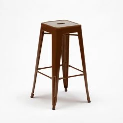 AHD AMAZING HOME DESIGN Tabouret Style Tolix Industriel En Acier Et Métal Pour Bars Et Cuisines Steel Up | Marron -banc et tabouret Soldes Boutique 28011493 3