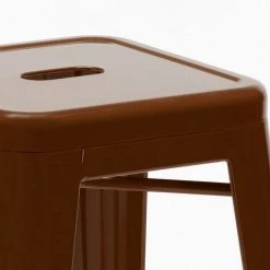 AHD AMAZING HOME DESIGN Tabouret Style Tolix Industriel En Acier Et Métal Pour Bars Et Cuisines Steel Up | Marron -banc et tabouret Soldes Boutique 28011493 4