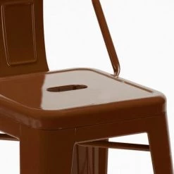 AHD AMAZING HOME DESIGN Tabouret Tolix Industriel En Acier Avec Dossier Métallique Bar Cuisine Steel Top | Marron -banc et tabouret Soldes Boutique 28011496 5