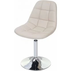 Chaise De Salle à  Manger HHG-856, Chaise Pivotante, Design Rétro ~ Similicuir Créme, Pied Chromé