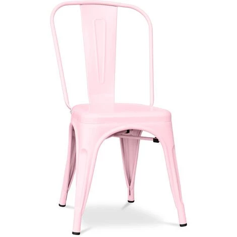 PRIVATEFLOOR Chaise Stylix - Nouvelle Édition - Métal Mat Rose Pâle - Metal, Fer - Rose Pâle 3 PRIVATEFLOOR Chaise Stylix - Nouvelle Édition - Métal Mat Rose Pâle - Metal, Fer - Rose Pâle