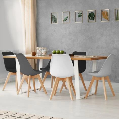 IDMARKET Lot De 6 Chaises SARA Mix Color Gris Clair, Blanc, Gris Foncé X2, Noir X2 - Gris 3 IDMARKET Lot De 6 Chaises SARA Mix Color Gris Clair, Blanc, Gris Foncé X2, Noir X2 - Gris