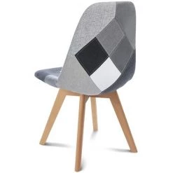 IDMARKET Lot De 4 Chaises SARA Motifs Patchworks Noirs, Gris Et Blancs - Gris 9 IDMARKET Lot De 4 Chaises SARA Motifs Patchworks Noirs, Gris Et Blancs - Gris -banc et tabouret Soldes Boutique 28186984 4