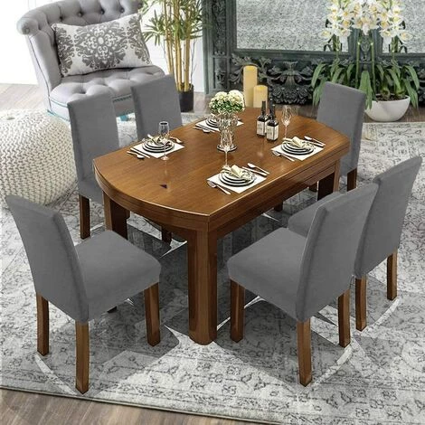 Kueatily Housse De Chaise Extensible Housses De Chaise Haut Dossier Elastiques Housse De Protection Pour Salle à Manger H?tel (Gris, 4 Pièces) 4 Kueatily Housse De Chaise Extensible Housses De Chaise Haut Dossier Elastiques Housse De Protection Pour Salle à Manger H?tel (Gris, 4 Pièces) – Image 2