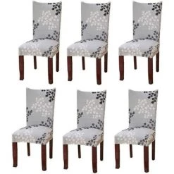 Kueatily Housses De Chaise De Salle à Manger 6 Pièces