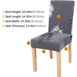 Kueatily Housse De Chaise Extensible Housses De Chaise De Salle à Manger-Gris 4 Pièces -banc et tabouret Soldes Boutique 28188329 3