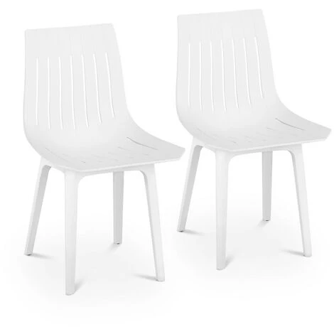 FROMM & STARCK Lot De 2 Chaises Design À Fentes Cuisine Salle À Manger PP Plastique Blanc 150kg - Blanc 3 FROMM & STARCK Lot De 2 Chaises Design À Fentes Cuisine Salle À Manger PP Plastique Blanc 150kg - Blanc