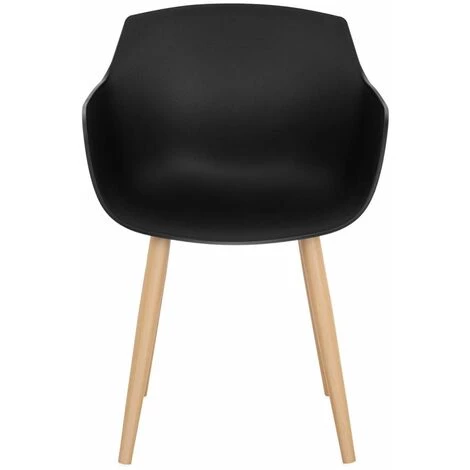 FROMM & STARCK Lot De 2 Chaises Scandinaves Cuisine Salle À Manger Plastique / Acier Noir 150kg - Noir 4 FROMM & STARCK Lot De 2 Chaises Scandinaves Cuisine Salle À Manger Plastique / Acier Noir 150kg - Noir – Image 2