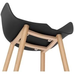 FROMM & STARCK Lot De 2 Chaises Scandinaves Cuisine Salle À Manger Plastique / Acier Noir 150kg - Noir 10 FROMM & STARCK Lot De 2 Chaises Scandinaves Cuisine Salle À Manger Plastique / Acier Noir 150kg - Noir -banc et tabouret Soldes Boutique 28259265 4