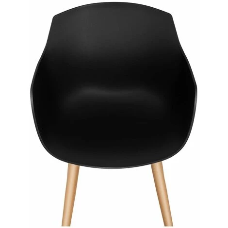 FROMM & STARCK Lot De 2 Chaises Scandinaves Cuisine Salle À Manger Plastique / Acier Noir 150kg - Noir 7 FROMM & STARCK Lot De 2 Chaises Scandinaves Cuisine Salle À Manger Plastique / Acier Noir 150kg - Noir – Image 5