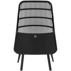 FROMM & STARCK Lot De 4 Chaises Design De Cuisine Salle À Manger Plastique Noir Grillage 150kg - Noir -banc et tabouret Soldes Boutique 28259268 3